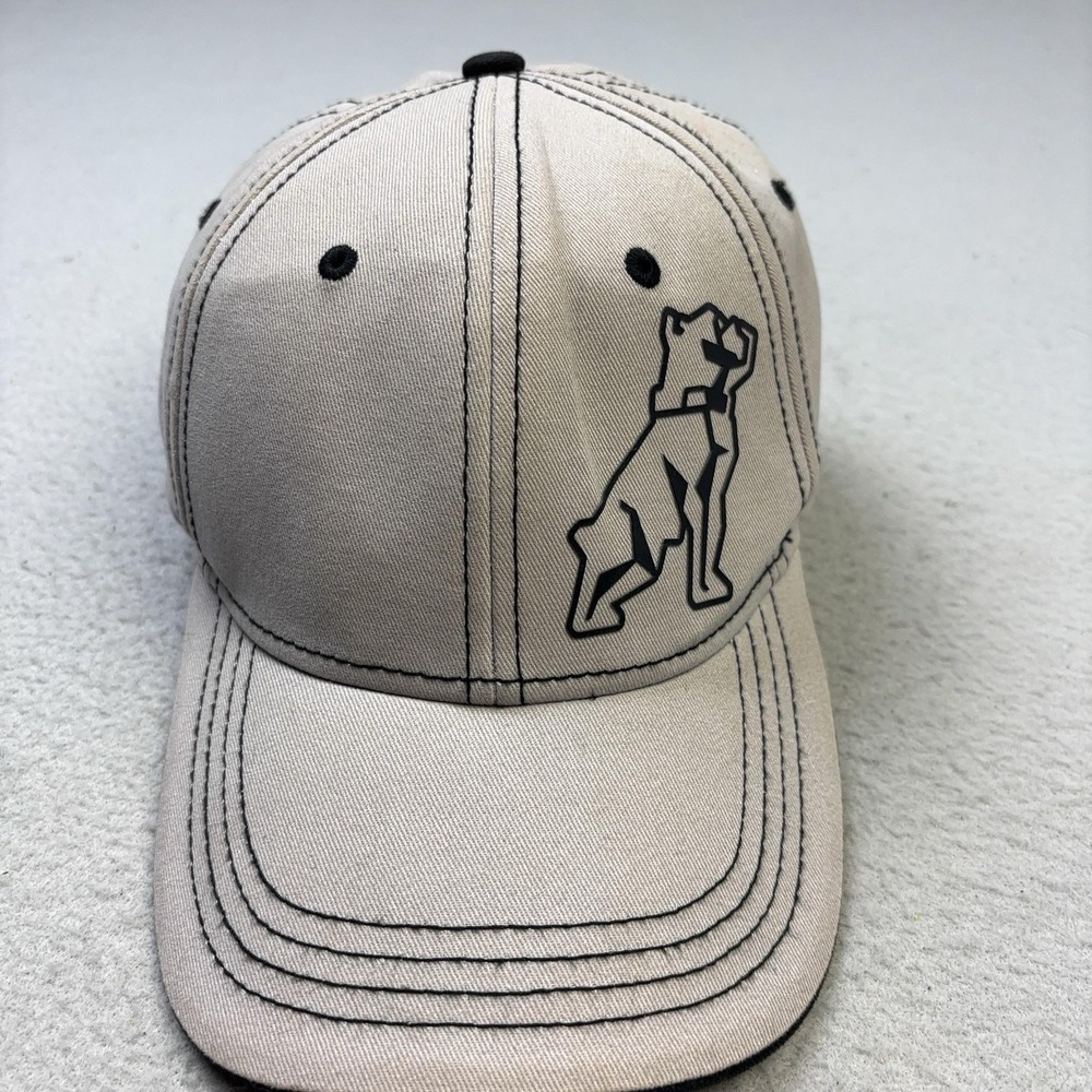 Mack Hat Cap Strap Back One Size Beige Bulldog Logo Mens Trucking Baseball